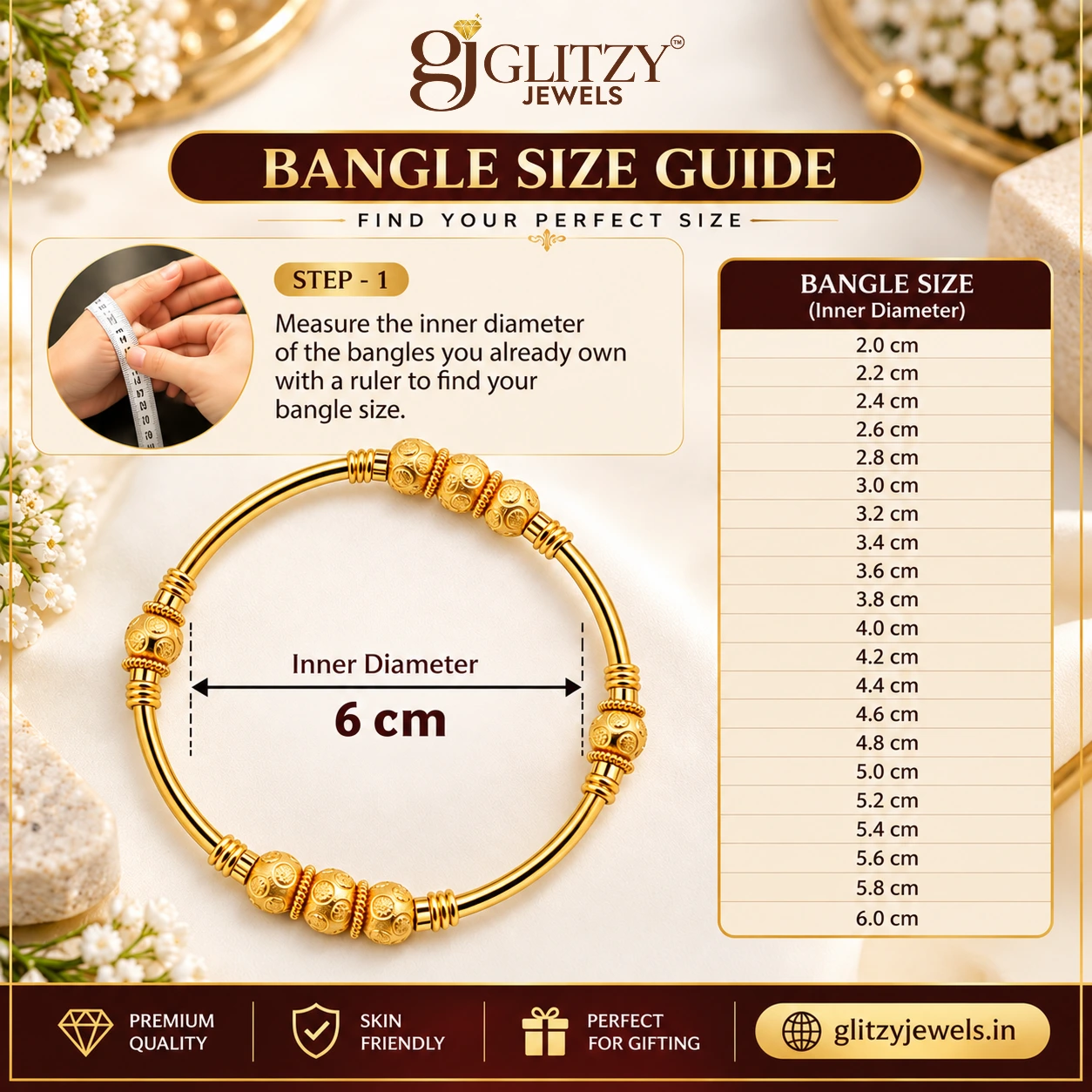 Gold Tone Traditional Designer Bangle Set for Women - Set of 4