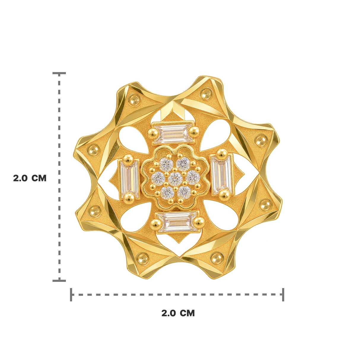 Gold Tone Floral Starburst Statement Ring for Women