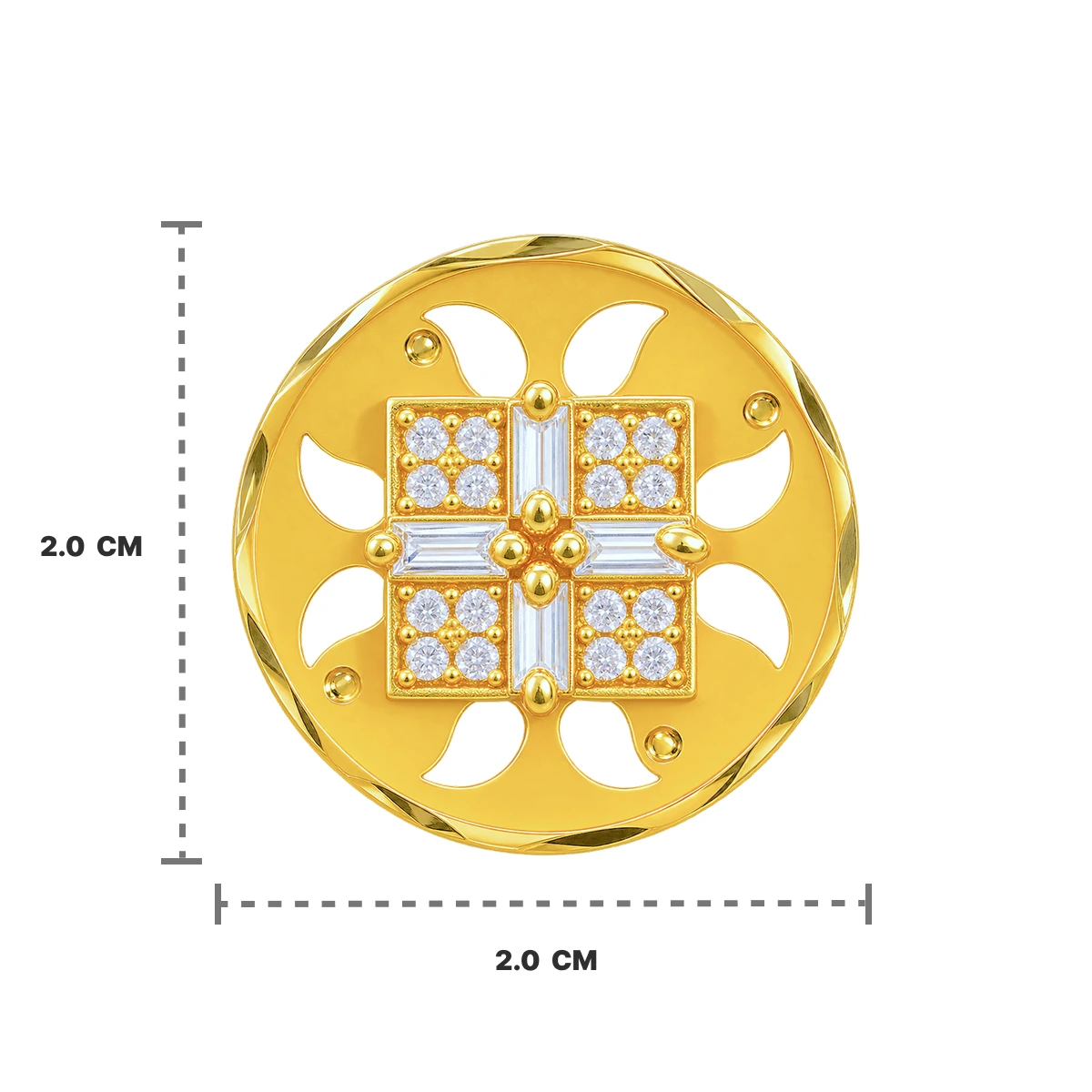 Gold Tone Geometric Floral Statement Ring for Women