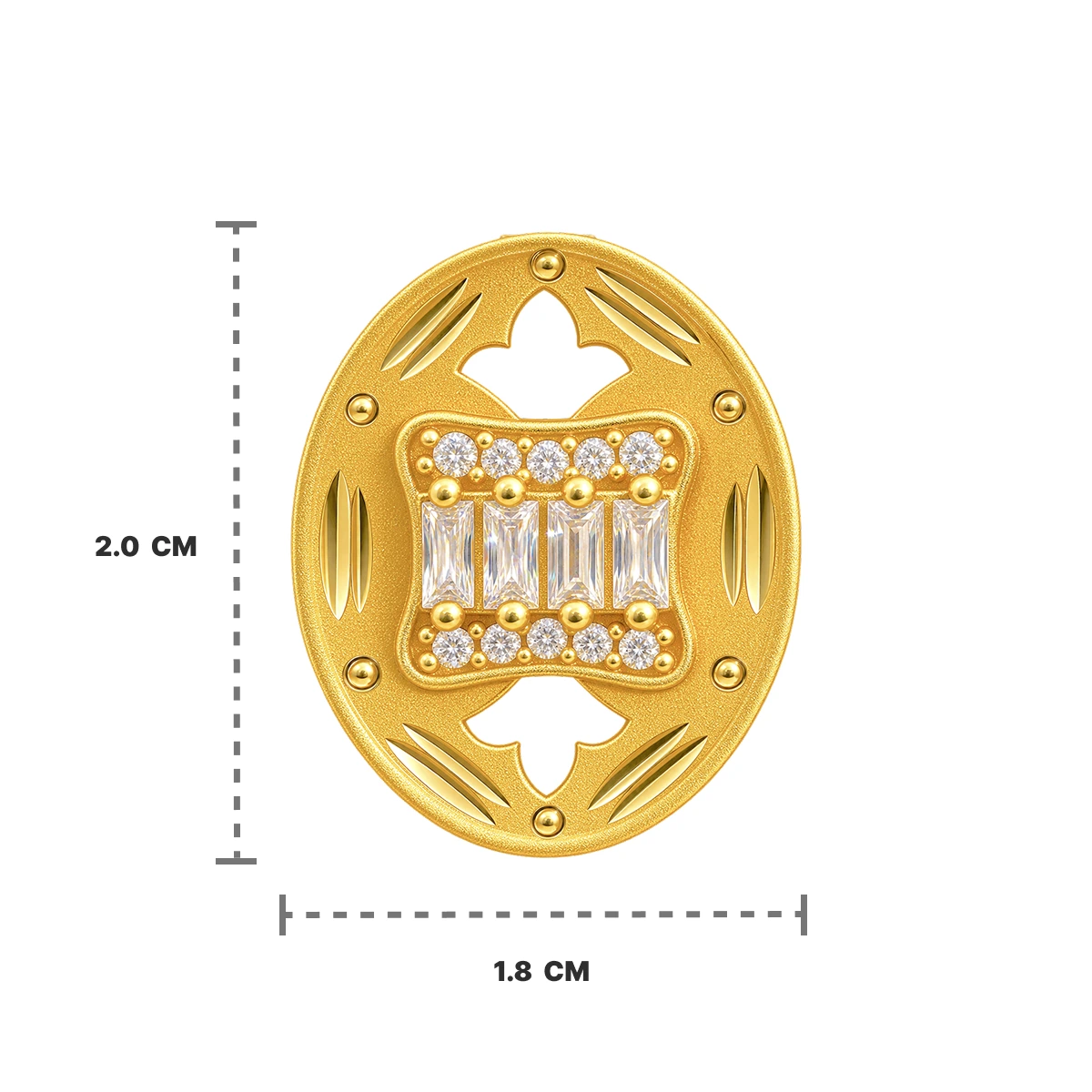 Gold Tone Ornate Floral Cutwork Statement Ring for Women