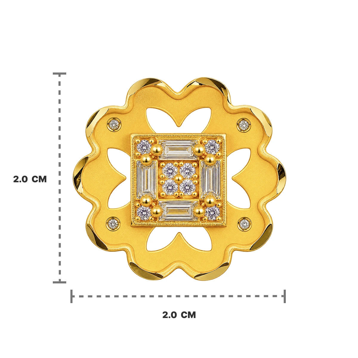 Gold Tone Floral Cutwork Statement Ring for Women