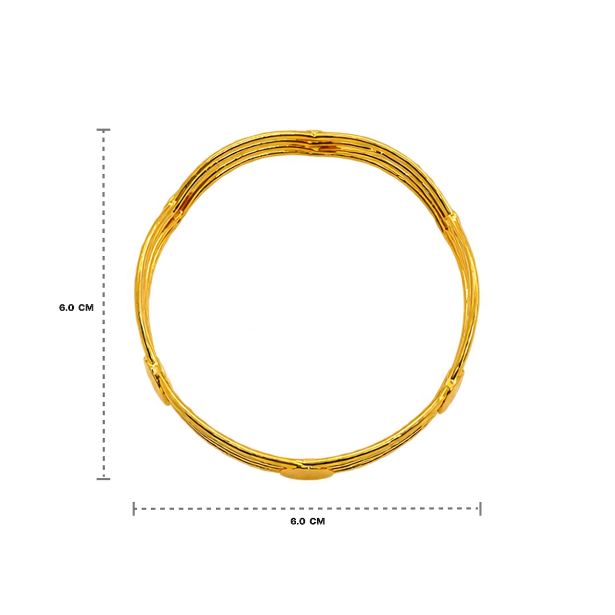 Gold Tone Multi-Line Designer Bangle for Women