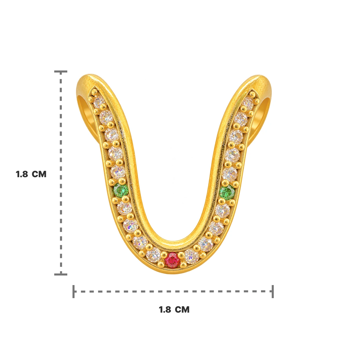 Gold Tone U-Shape Multicolor Stone Statement Ring for Women