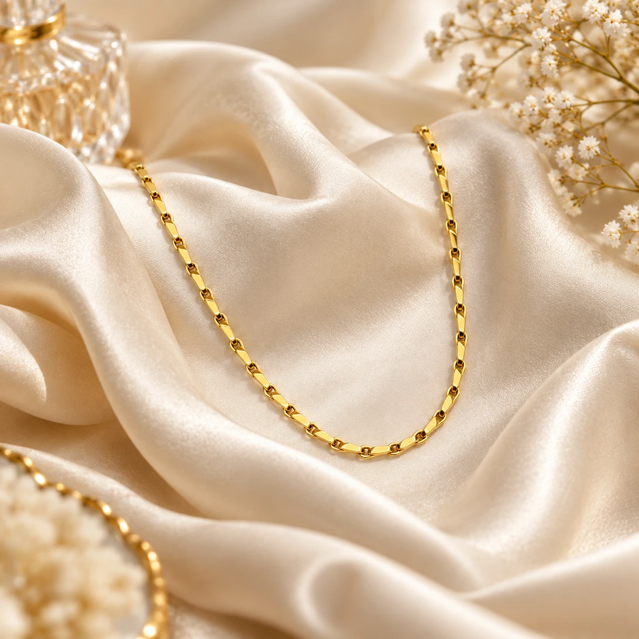 1 Gram Micro Polish Gold Plated Women's Designer Link Chain