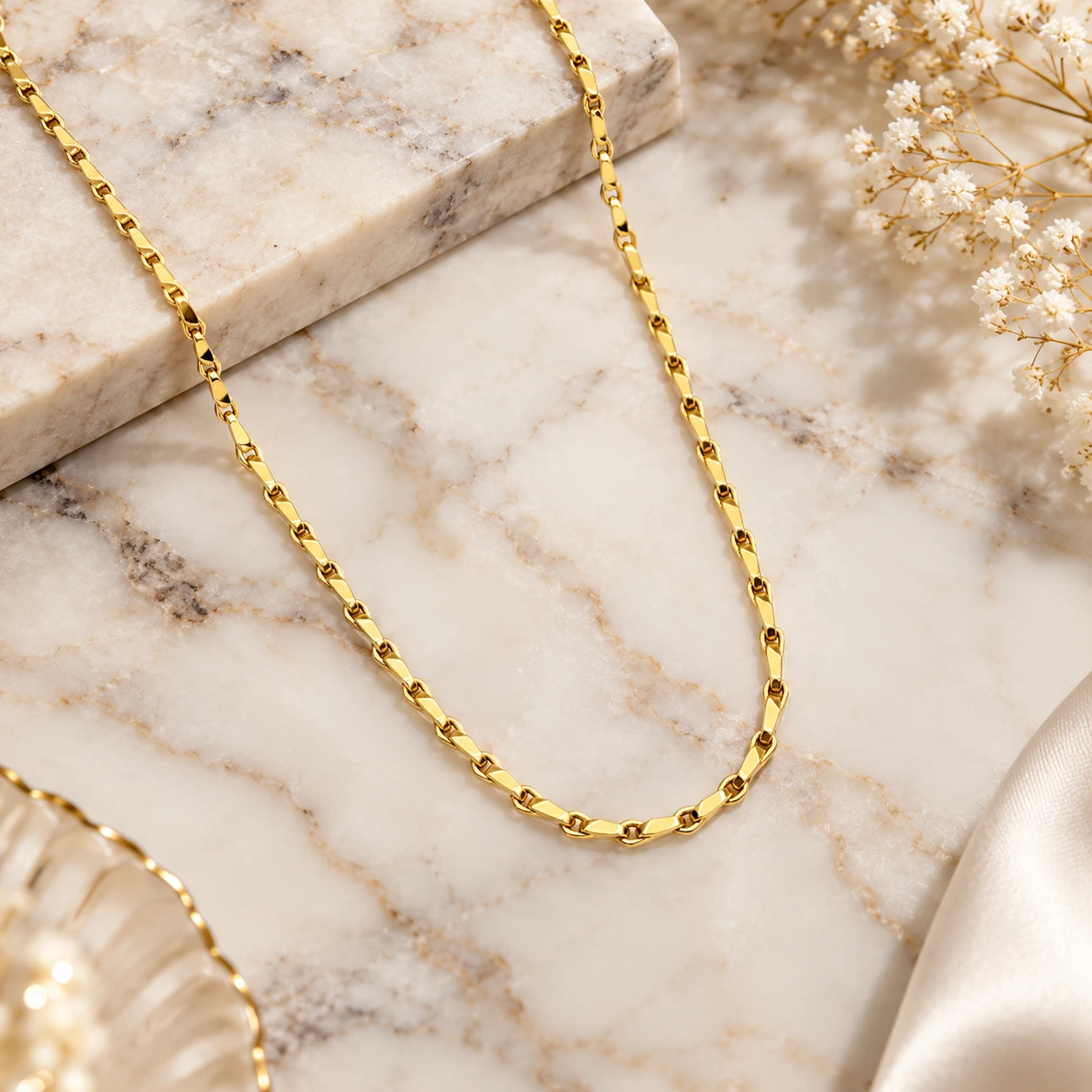 1 Gram Micro Polish Gold Plated Women's Designer Link Chain