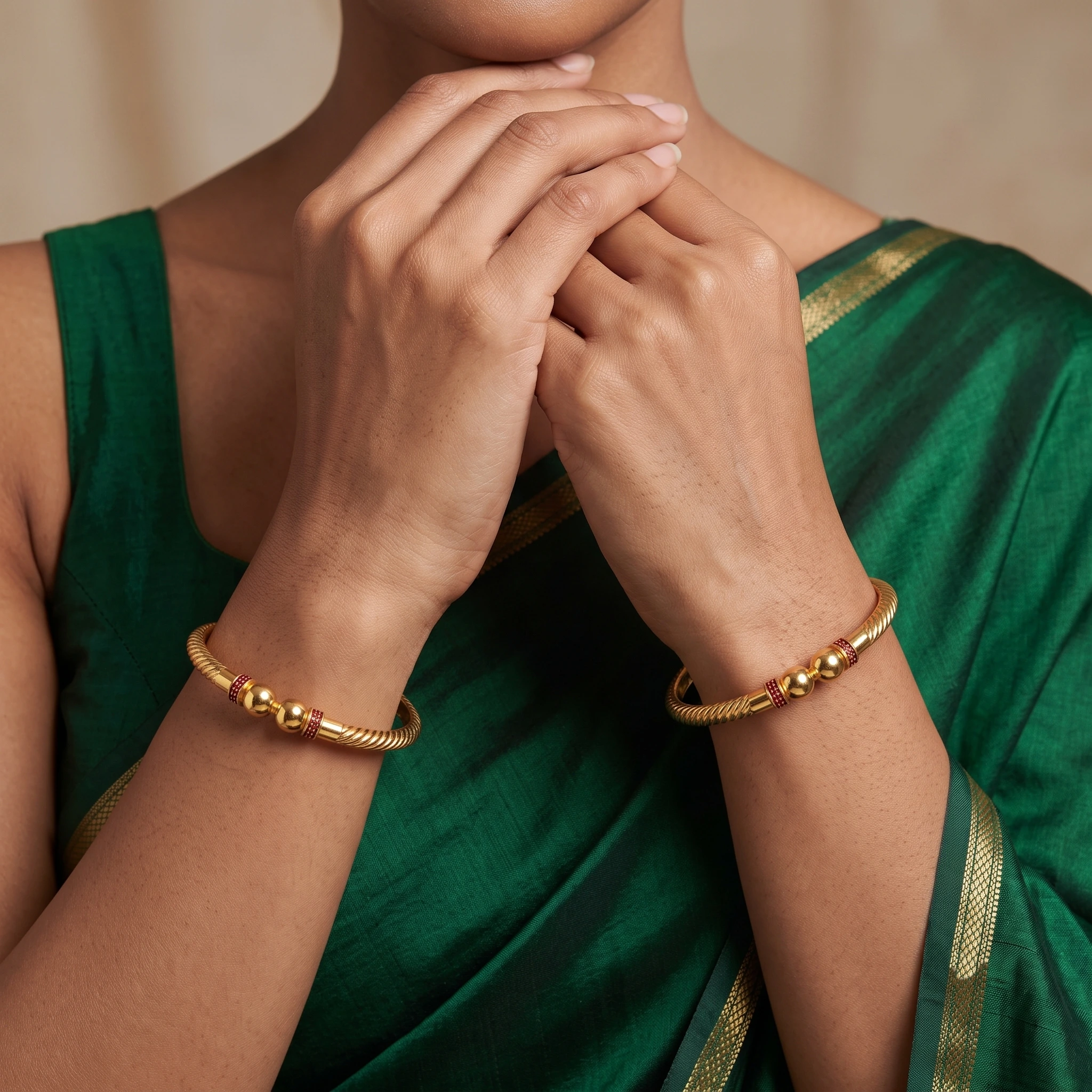 Radiant Gold-Plated Designer Metal Bangles Set