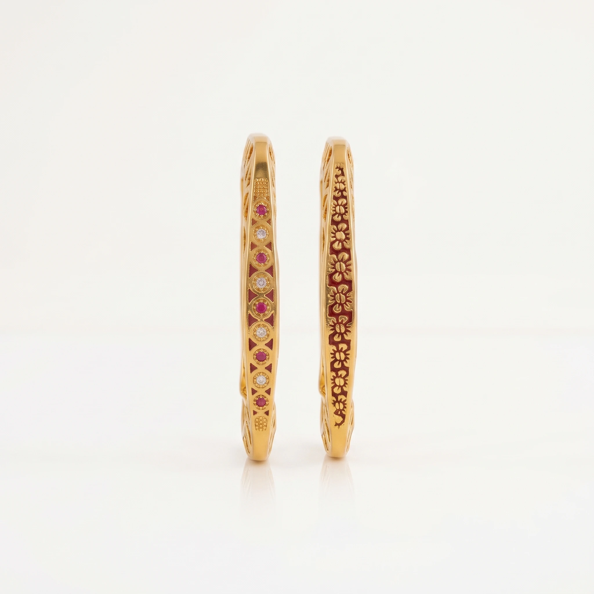 Royal Meenakari & CZ Gold-Plated Designer Bangles Set