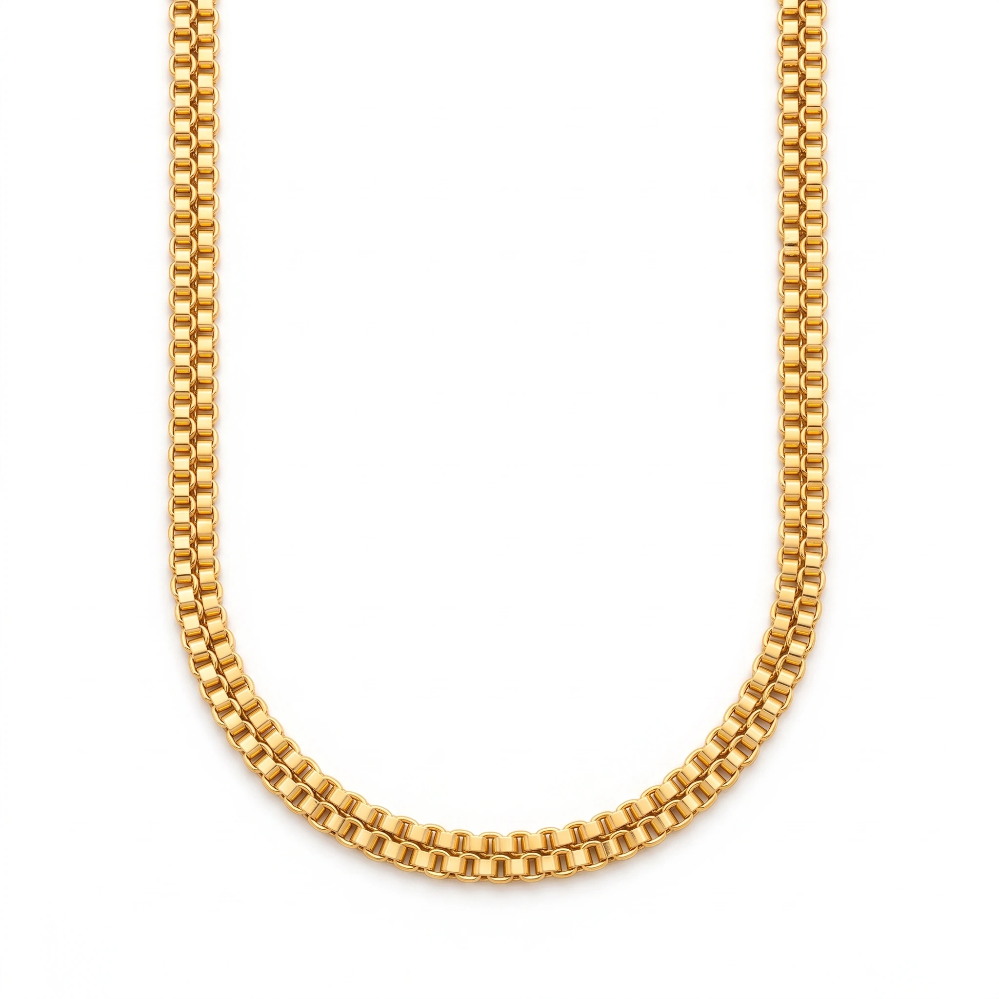 1 Gram Micro Polish Gold Plated Women's Box Link Chain