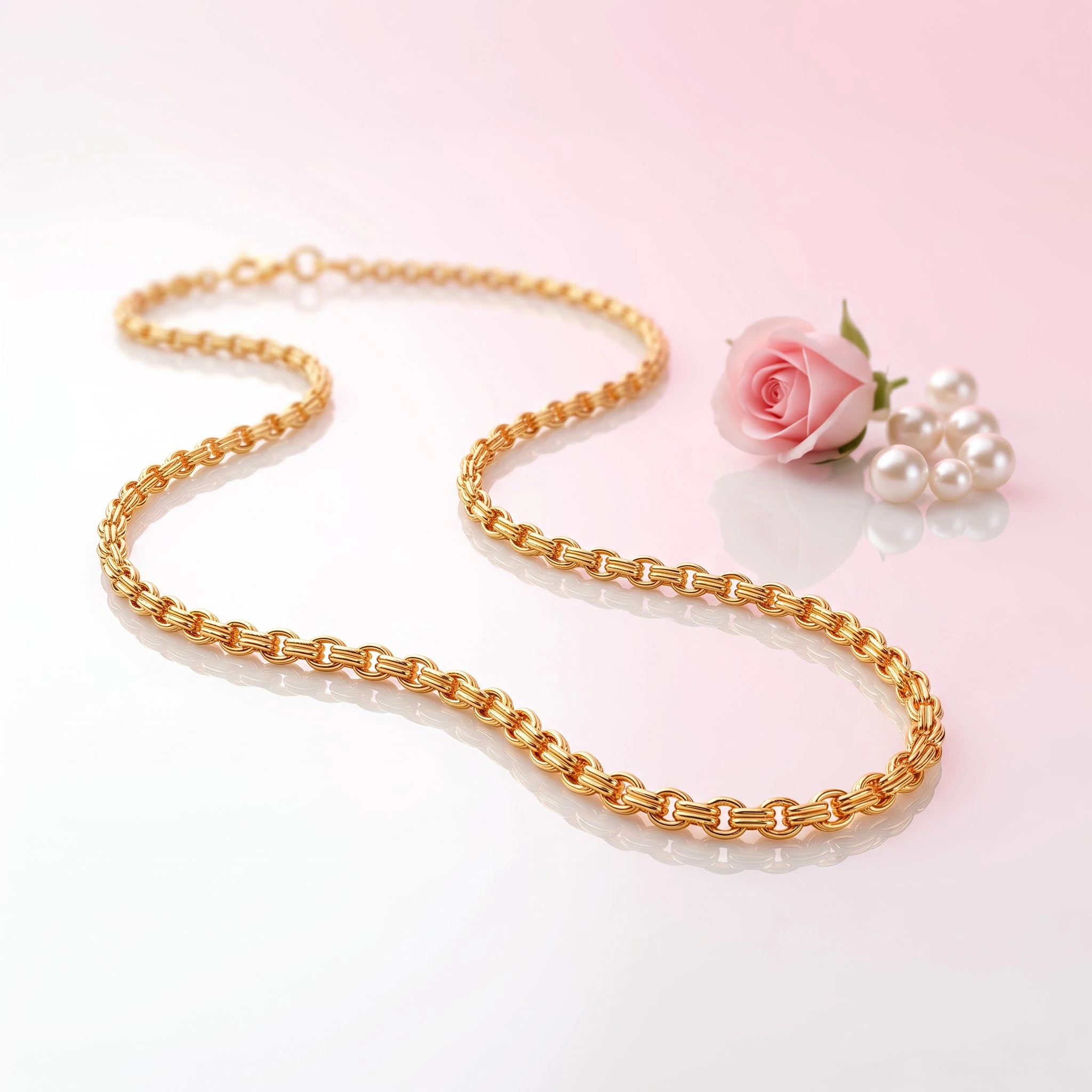 1 Gram Micro Polish Gold Plated Women's Twisted Rope Link Chain
