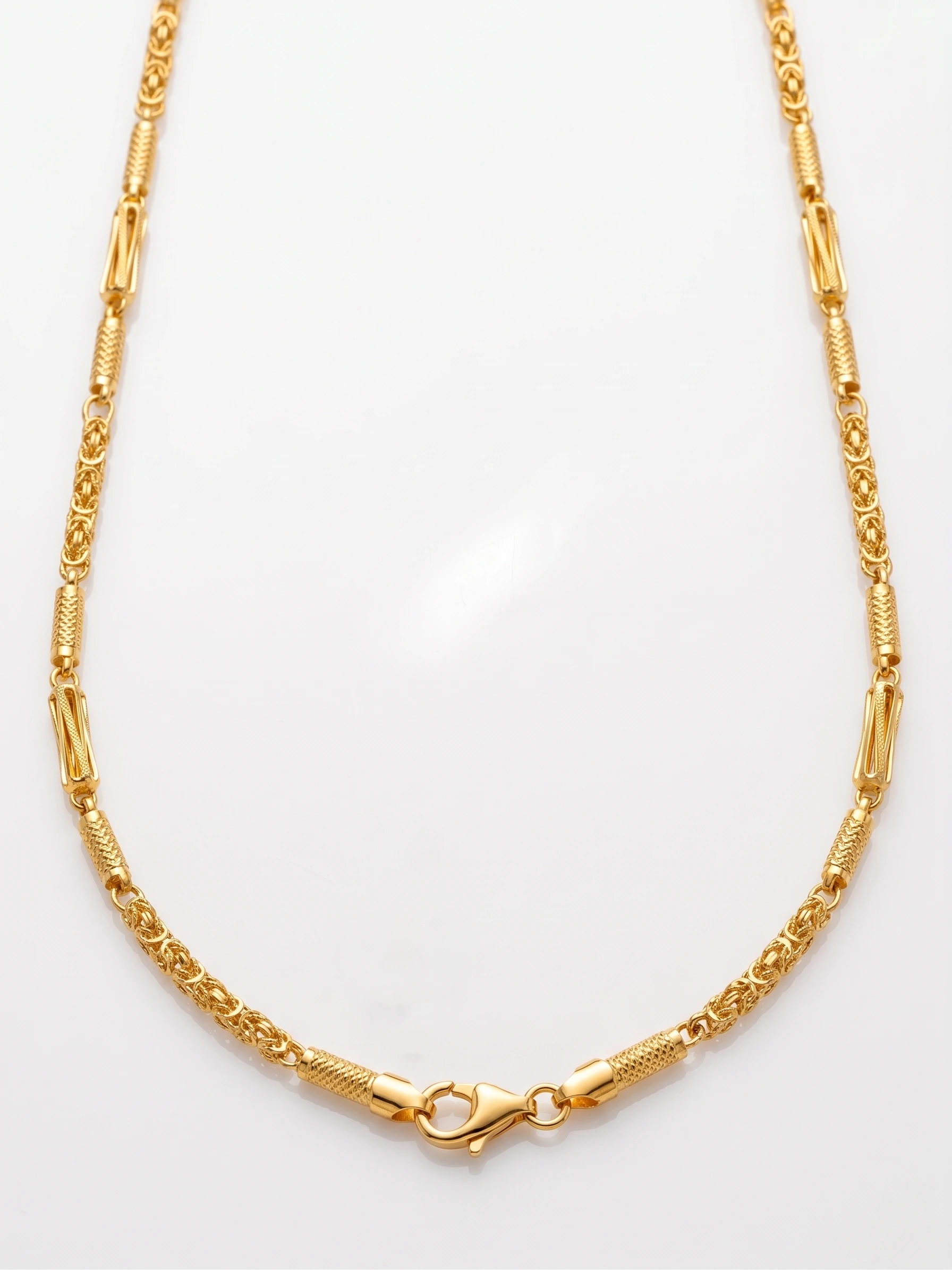 1 Gram Micro Polish Gold Plated Men's Textured Link Chain