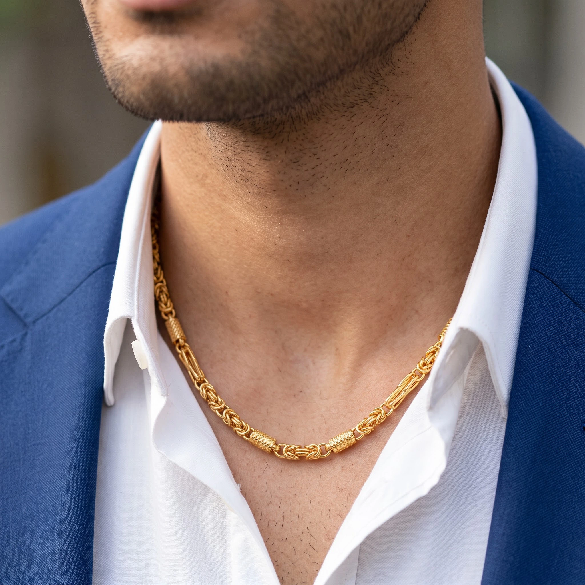 1 Gram Micro Polish Gold Plated Men's Textured Link Chain