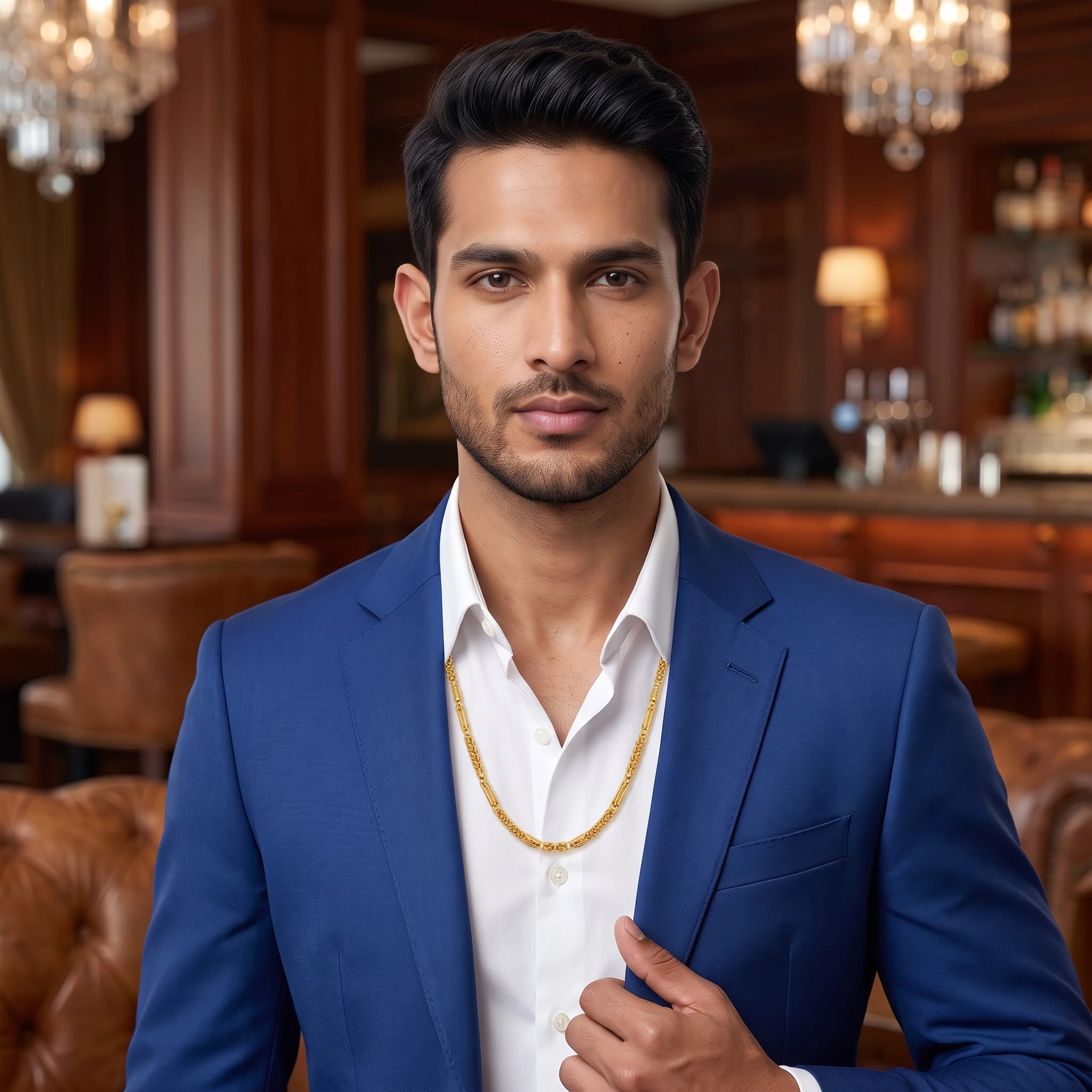1 Gram Micro Polish Gold Plated Men's Textured Link Chain